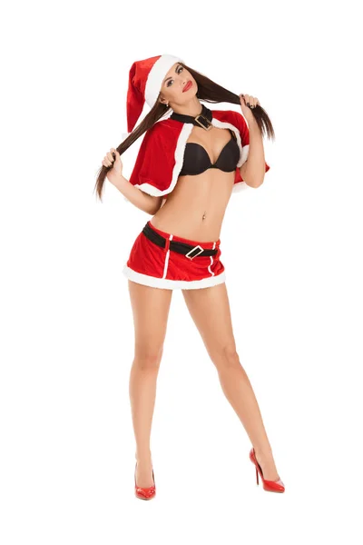 Sexy vrouw dragen van santa claus kleding — Stockfoto