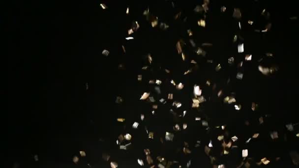 Confetti d'oro che cadono — Video Stock