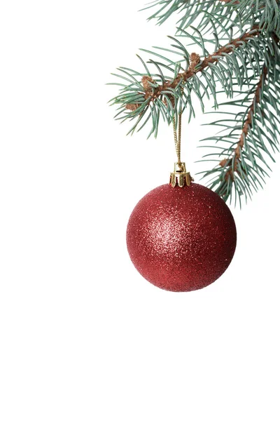 Kerstbal op de boom, — Stockfoto