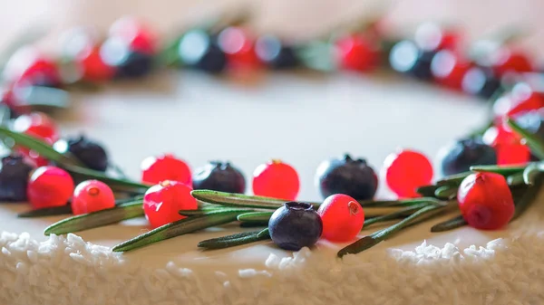 Arándano y arándano en pastel de Navidad — Foto de Stock
