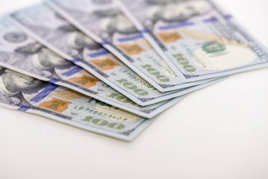 Yüz dolar faturaları arka plan. Görünüm nakit parayı kapatın