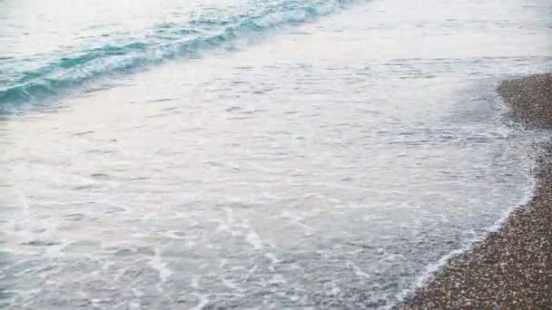 Womens mooi gebruinde benen waarop zand op strand. Meisje, wandelen aan zee — Stockvideo