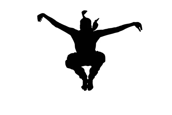 Manliga ninja siluett på vit bakgrund — Stockfoto