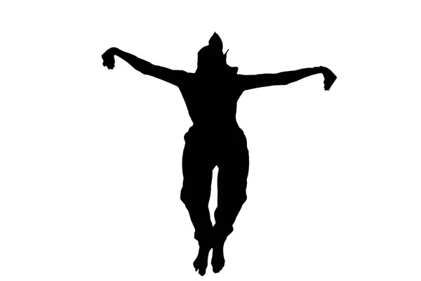 Mannlig ninja silhouette med hvit bakgrunn – stockfoto