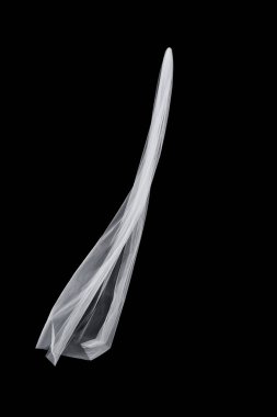 siyah arka plan üzerine izole beyaz düğün gelin peçe