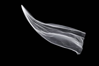 siyah arka plan üzerine izole beyaz düğün gelin peçe