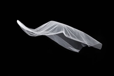 siyah arka plan üzerine izole beyaz düğün gelin peçe