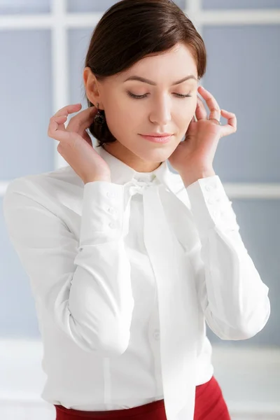 Elegant business woman in glasses — Stock Photo, Image