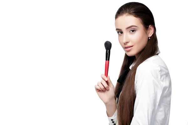 Visagist bedrijf make-up borstel — Stockfoto