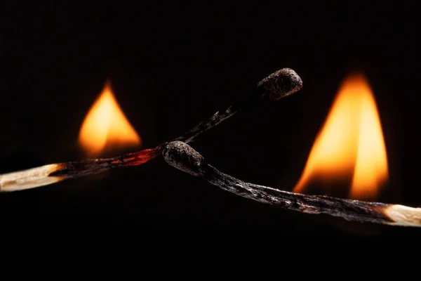 Match with the flame isolated — Stock Photo, Image