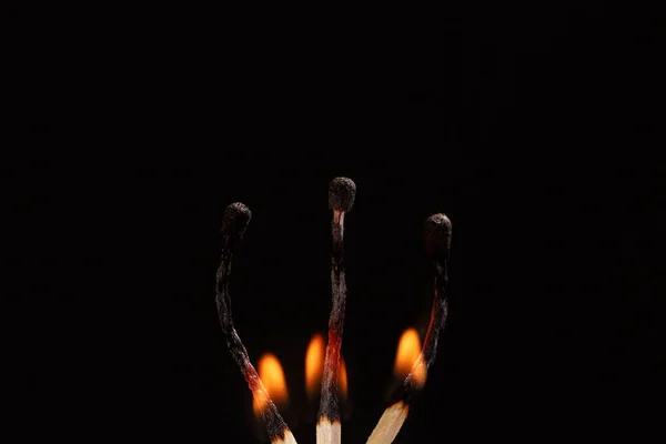 Mecz z płomienia na białym tle — Zdjęcie stockowe