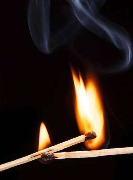 Match with the flame isolated — Stock Photo, Image