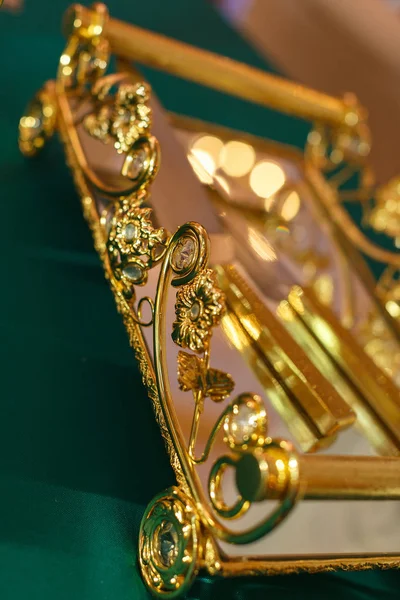 Golden beautiful tray — Stock Photo, Image