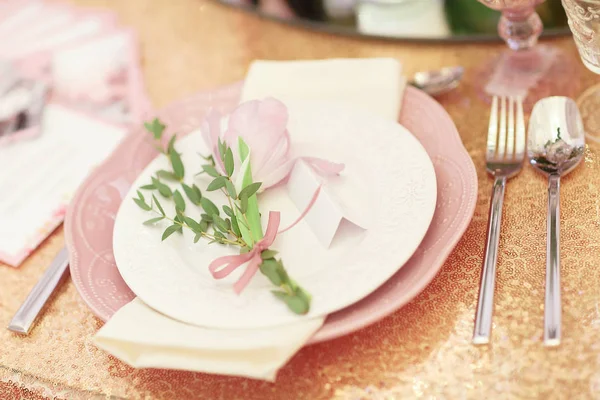 Plate in restaurant — Stock Photo, Image