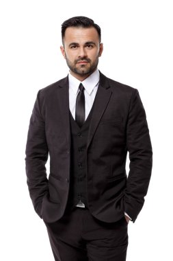 yakışıklı zarif seksi erkek takım elbise