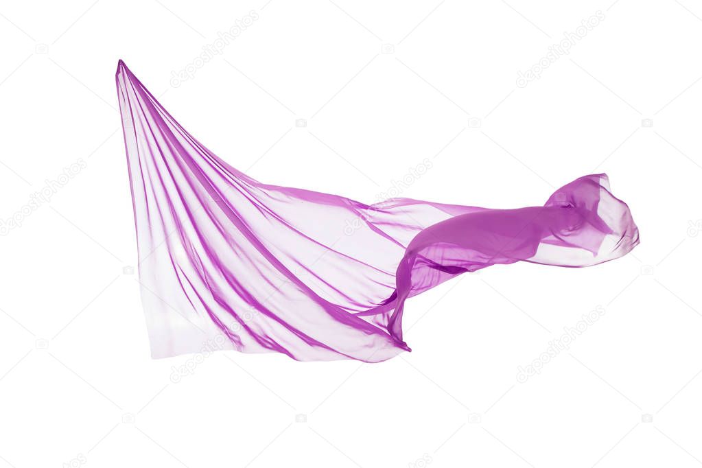flying fabric separated on white background.
