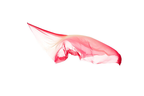 flying fabric separated on white background.