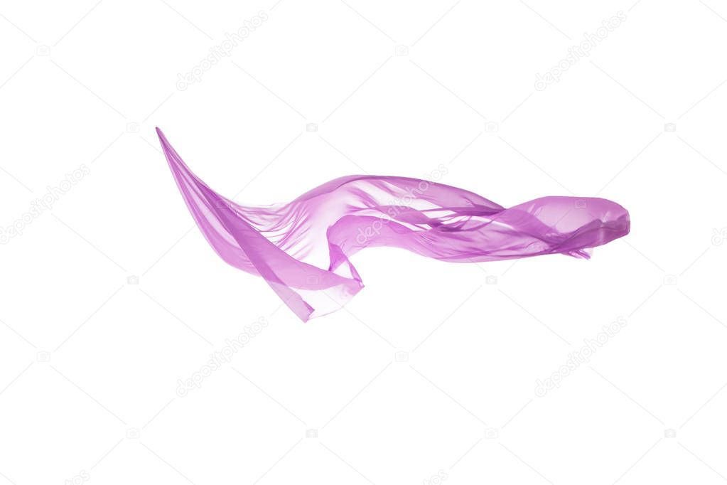 flying fabric separated on white background.