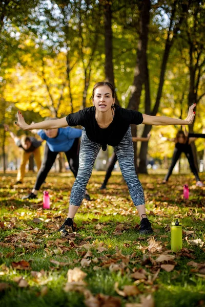 Group of people doing outdoor workout — Stock Photo, Image