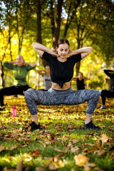 Group of people doing outdoor workout — Stock Photo, Image