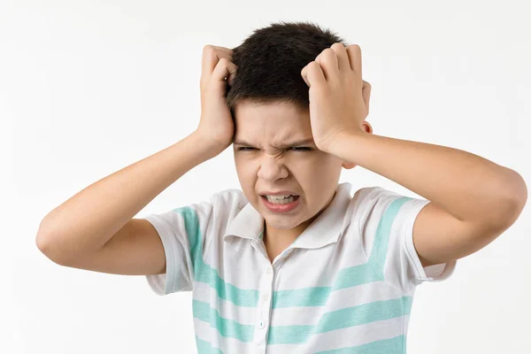 Angry screaming little child boy mad frustrated and furious. — Stock Photo, Image