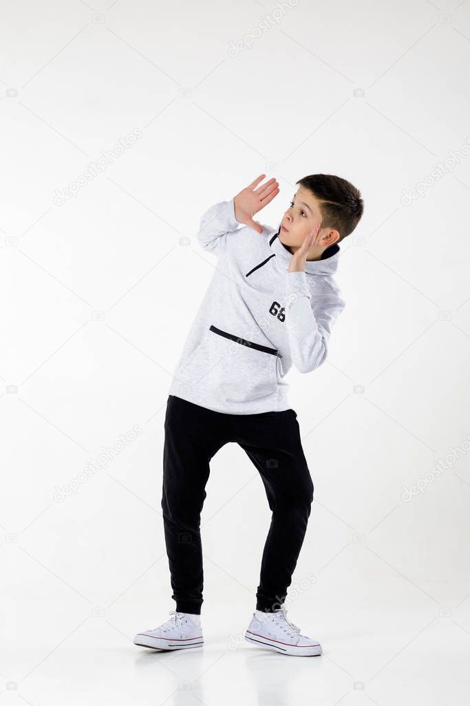Little hip-hop boy dancing
