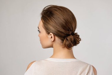 woman with creative elegant hair bun