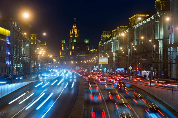Βραδιά στο δρόμο της Μόσχας Royalty Free Φωτογραφίες Αρχείου
