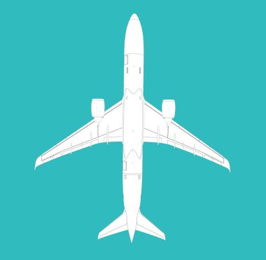 Üzerinde mavi arka plan izole uçağı