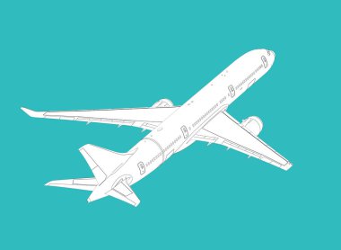 Üzerinde mavi arka plan izole uçağı