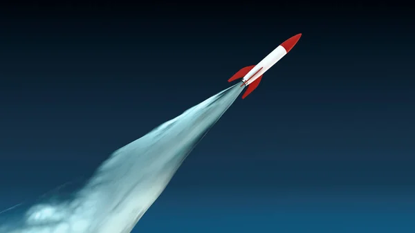 火箭在蓝天背景 — 图库照片
