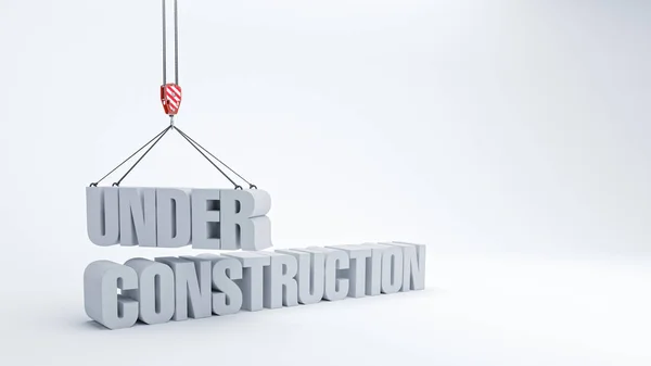 Construction Sign Crane Hook White Background — Stock Photo, Image