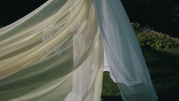 Η κουρτίνα διακόσμηση γάμου — Αρχείο Βίντεο