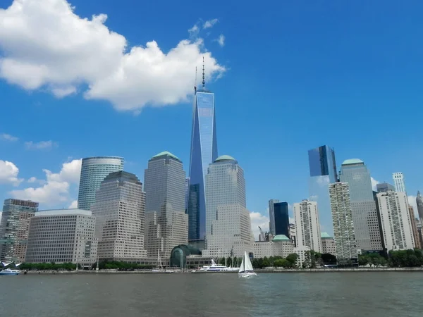 Nedre Manhattan Sett Utifrån Hudsonfloden — Stockfoto