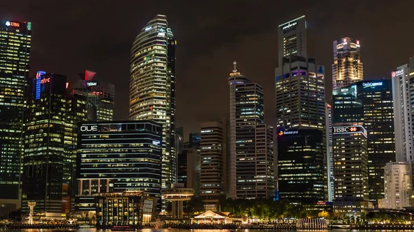 シンガポール2019年6月10日 夜のスカイライン — ストック写真