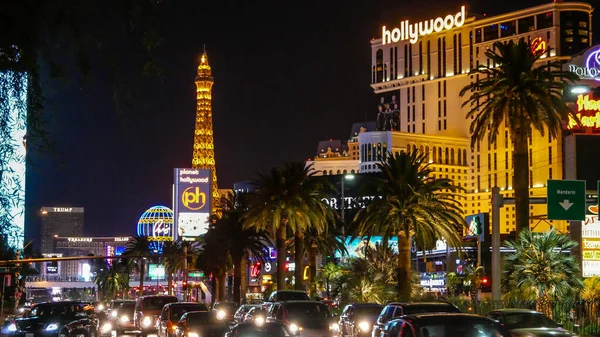 Las Vegas Eua Junho 2018 Las Vegas Strip Noite — Fotografia de Stock