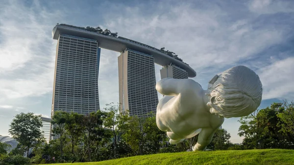 Singapur; 9 Haziran 2019: Körfez kıyısındaki Gardens 'ta havadaki bebek