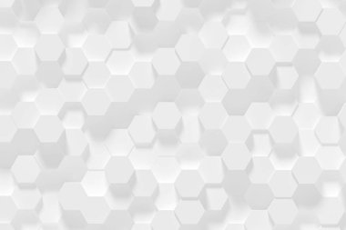 Altıgen beyaz soyut arkaplan - 3d soyut altıgen oluşturma.