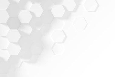 Altıgen beyaz soyut arkaplan - 3d soyut altıgen oluşturma.