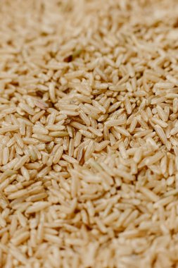 Esmer, sağlıklı pirinç. desen dokusu, üst görünüm