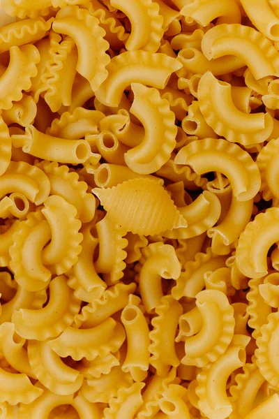 Different Uncooked Pasta Background Closeup — Stock Photo, Image