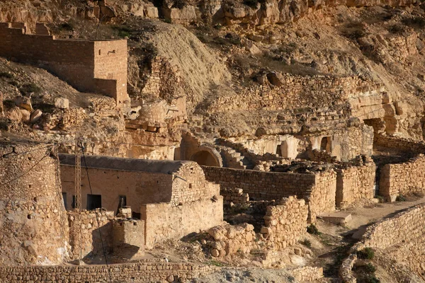 Chenini Uma Vila Berbere Distrito Tataouine Sul Tunísia — Fotografia de Stock