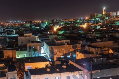 Gece boyunca biraz susam manzarası. Tunus