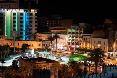 Gece boyunca biraz susam manzarası. Tunus