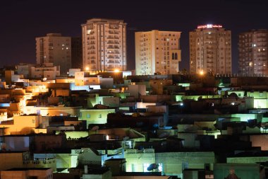 Gece boyunca biraz susam manzarası. Tunus