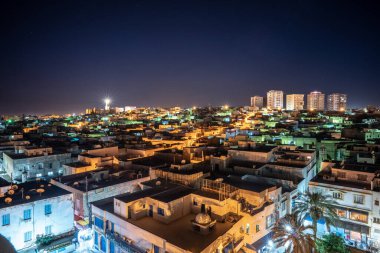 Gece boyunca biraz susam manzarası. Tunus