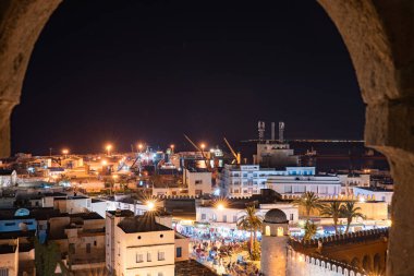 Gece boyunca biraz susam manzarası. Tunus