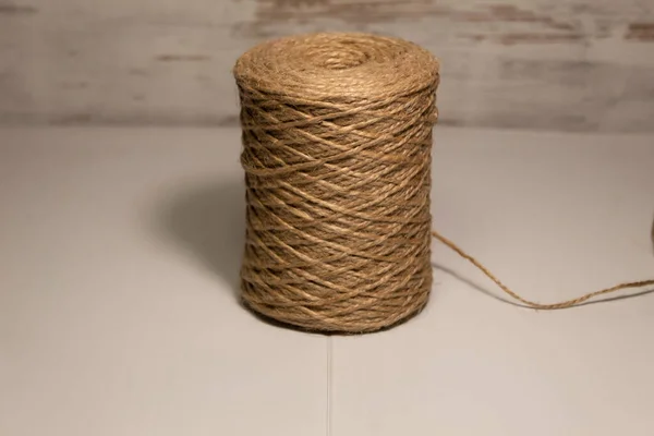 Natural Hemp Rope Wound Large Skein — Stock Photo, Image