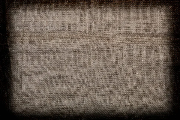Background Texture Natural Jute Fabric Dark Frame — Stock Photo, Image