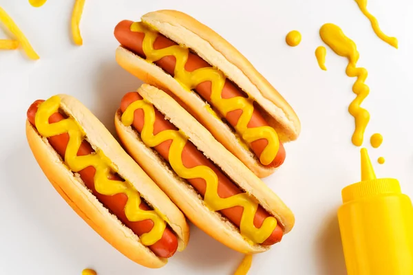 Yummy hot dogs and potatoes — Stock Photo, Image